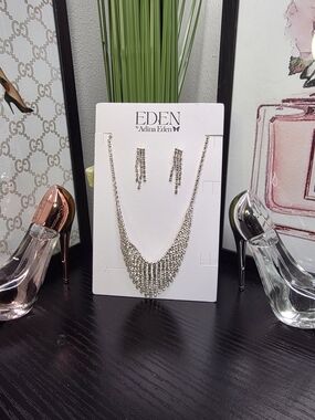 EDEN Crystal Fringe Necklace & Earring Set